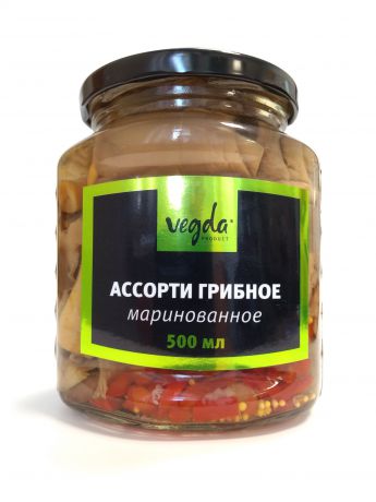 Грибные консервы Vegda Product ассорти грибное маринованное Стеклянная банка, 460