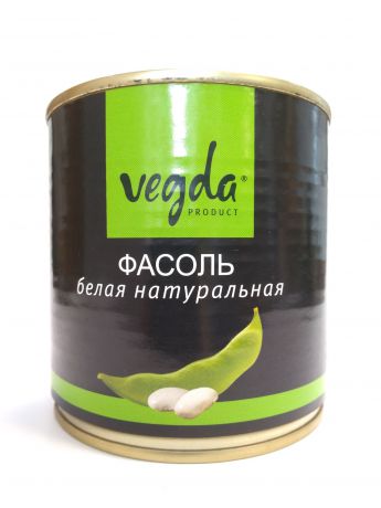 Овощные консервы Vegda Product фасоль белая натуральная Жестяная банка, 400