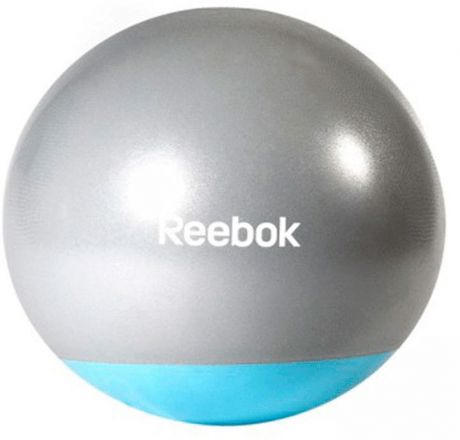 Мяч гимнастический Reebok "Gymball Two Tone", антивзрыв, цвет: серый, голубой, диаметр 55 см