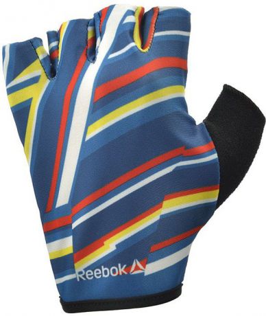Перчатки для фитнеса женские Reebok, цвет: синий, черный, размер XS