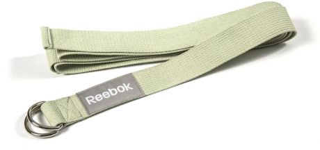 Ремень для йоги "Reebok", цвет: зеленый, 2,5 м х 4,8 см