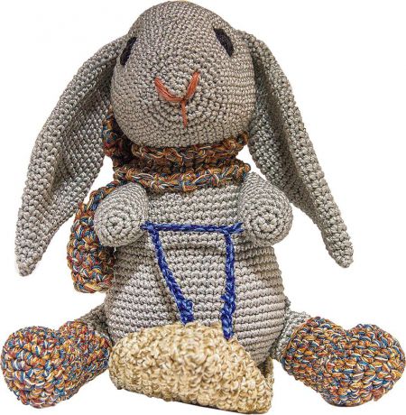 Набор для вязания ЛамаУрал Кролик на санках Степка, 3418795, 18 х 17 см