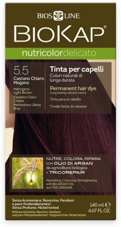 Краска для волос BioKap, тон 5.50 Махагон (светло-коричневато-красный), 140 мл