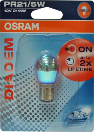 Лампа автомобильная Osram PR21/5W (BAW15d) Diadem Red 12V, 7538LDR01B