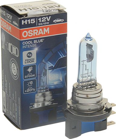 Лампа автомобильная Osram H15 (15/55) PGJ23t-1 Cool Blue Intense 3700K 12V, 64176CBI
