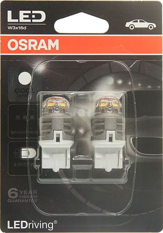 Лампа автомобильная Osram W21W (W3*16d) LED Premium Cool White 6000K 12V, 7905CW02B, 2 шт