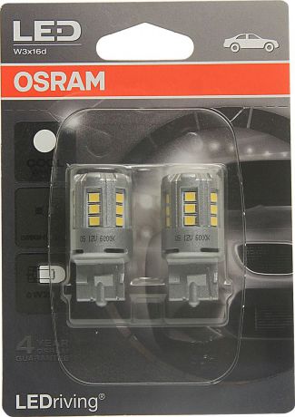 Лампа автомобильная Osram W21W (W3*16d) LED Standart Cool White 12V, 7705CW02B, 2 шт
