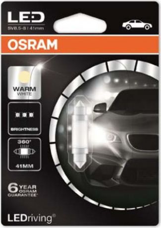 Лампа автомобильная Osram C5W (SV8.5/8) 41 мм LED Premium Warm White 4000К 360° 12V, 6499WW01B