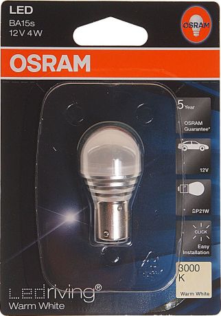 Лампа автомобильная Osram P21W (BA15S) LED Premium Warm White 3000K 12V, 7556WW01B