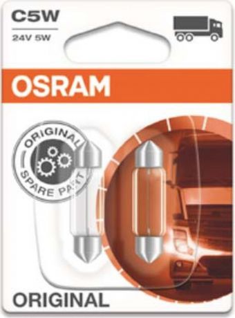 Лампа автомобильная Osram C5W (SV8.5/8) 35 мм 24V, 642302B, 2 шт