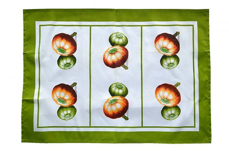 Полотенце кухонное Коллекция Полотенце Тыква, белый, зеленый