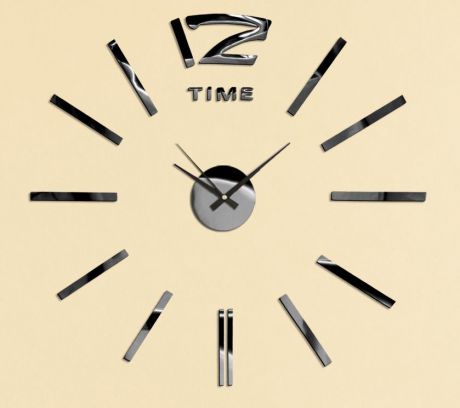 Настенные часы Kleber Clock, на клейкой ленте, KLE-CL202, черный, диаметр 60 см