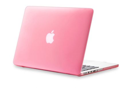 Чехол для ноутбука Gurdini накладка пластик матовый 220112 для Apple MacBook Retina 13" 2013-2015, розовый