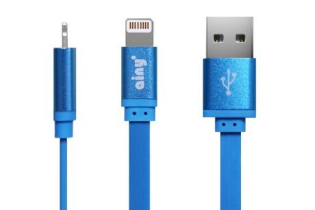 Кабель Ainy USB Apple iPhone 5/5S/5C/6/6Plus/iPad Mini/Air,1 м, FA-052F, синий