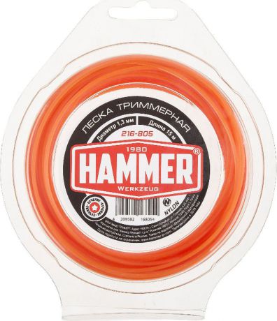 Леска триммерная Hammer 216-805, 1,3мм х 15 м