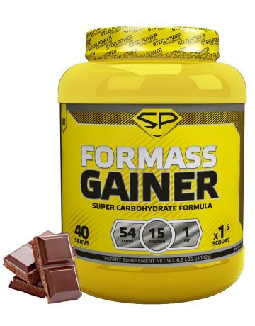 Гейнер SteelPower Nutrition FOR MASS 3000 г, вкус Классический шоколад
