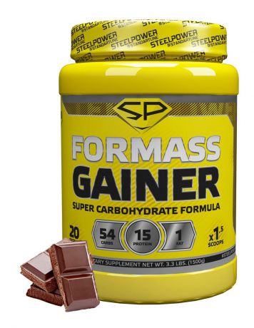 Гейнер SteelPower Nutrition FOR MASS 1500 г, вкус Классический шоколад