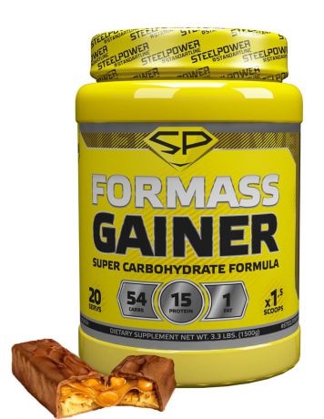 Гейнер SteelPower Nutrition FOR MASS GAINER 1500 г, вкус Сникерс