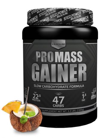 Гейнер SteelPower Nutrition PRO MASS GAINER 1500 г, вкус Пина Колада