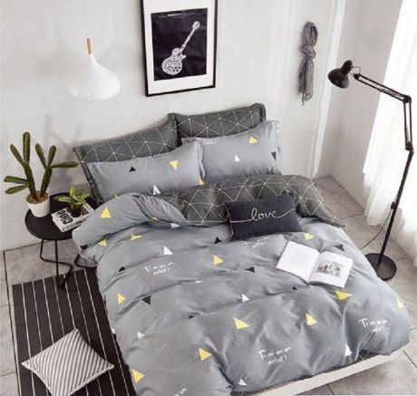 Комплект постельного белья Дом Текстиля SULYAN Идеал, светло-серый, серый, темно-серый, желтый, белый