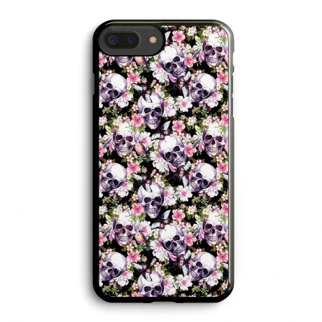 Чехол для сотового телефона Дайте две! "Череп и цветы" для iPhone 7 Plus/8 Plus, IP7PLUS.CASE-16, разноцветный