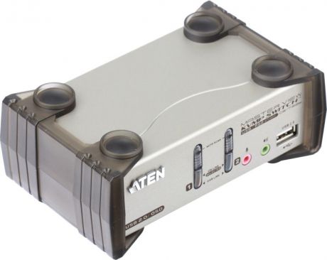 Переключатель KVM ATEN (CS1732B-A7-G/CS1732B-E) KVM+Audio+USB 2.0, 1 user USB+VGA => 2 cpu PS2/USB+VGA, со шнурами USB 2х1.2м., 2048x1536, настол.,