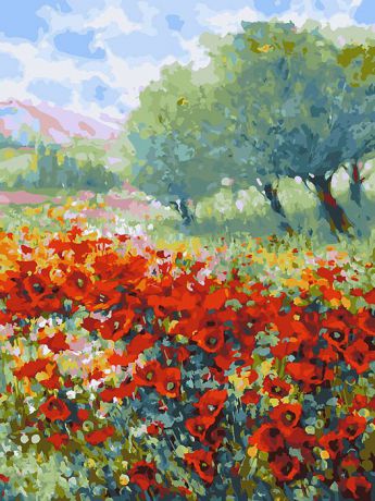 Картина по номерам Белоснежка "Весна в Провансе", 299-AS, 30 х 40 см