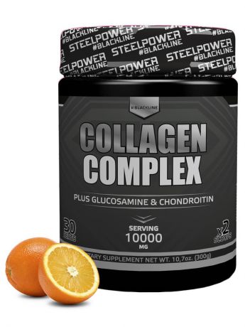 Препарат для суставов и связок SteelPower Nutrition COLLAGEN COMPLEX 300 г, вкус Апельсин