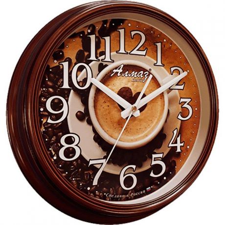 Настенные часы Алмаз A21, темно-коричневый