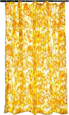Штора для ванной Vetta Бежевые цветы, 461-433, желтый, 180 х 180 см