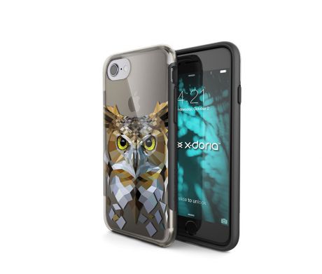 Чехол для сотового телефона X-Doria Revel для iPhone 7 - Owl(сова), прозрачный, черный