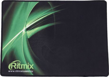 Коврик для мыши Ritmix MPD-055 Gaming, черный, зеленый