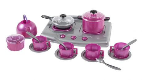 Игровой набор ORION TOYS Посуда "Ириска" 073 розовый, серый