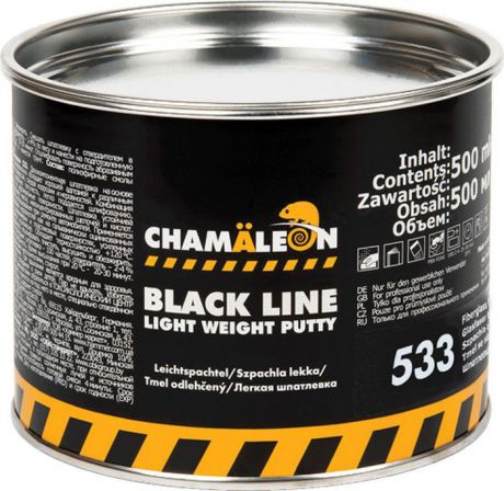 Шпатлевка Chamaeleon Black Line, легкая, со стекловолокном, 500 мл. 15334