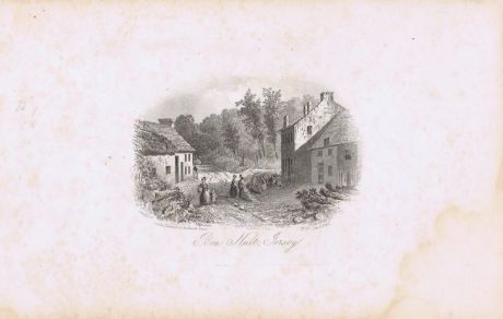 Гравюра Джон Харвуд Остров Джерси. Район Бон Нюи. Офорт. Англия, Лондон, 1855 год