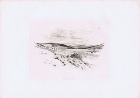 Гравюра Шарль Аман-Дюран Шотландия. Река Твид. Долина близ города Бротон. Гелиогравюра. Шотландия, Эдинбург, 1884 год