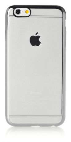 Чехол для сотового телефона iSecret накладка силикон silver для Apple iPhone 6 Plus/6S Plus 5.5", серебристый, прозрачный