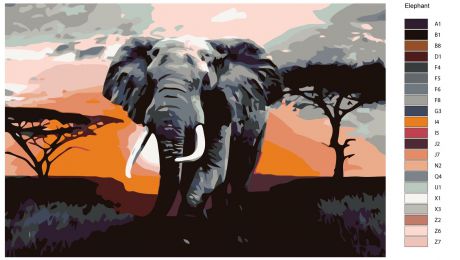 Картина по номерам Живопись по номерам KTMK-Elephant-80x120
