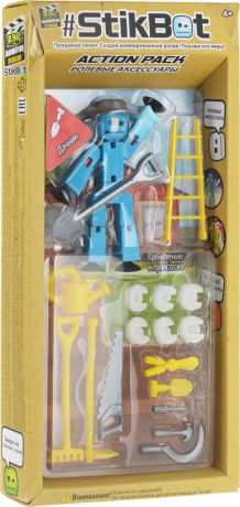 Stikbot Фигурка с аксессуарами "Инструменты" цвет голубой серый желтый