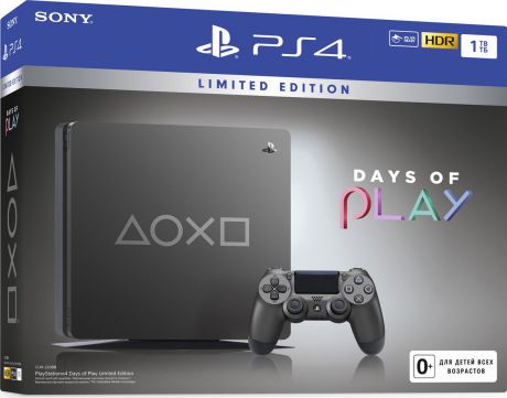 Игровая приставка Sony PlayStation 4 Slim "Время играть" 1TB, черный