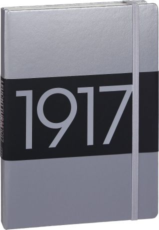 Записная книжка Leuchtturm1917 Metallic Edition, 355519, серебристый, A5 (148 x 210 мм), в линейку, 125 листов