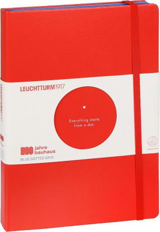 Записная книжка Leuchtturm1917 Bauhaus 100, 359619, красный;синий, A5 (148 x 210 мм), в точку, 126 листов