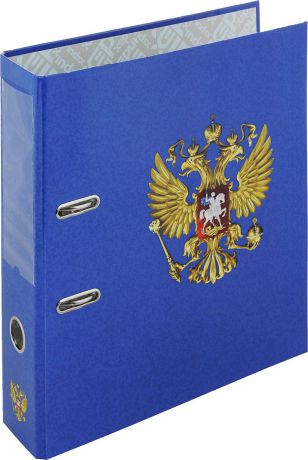 Папка-регистратор Index Герб России, А4, корешок 80 мм, IN111117, синий