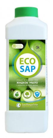 Мыло косметическое БиоМикроГели EcoSap Жидкое мыло для рук, зеленое яблоко, 1000