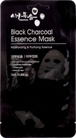 Маска для лица Korea Aepwoom, с черным углем, 24 мл