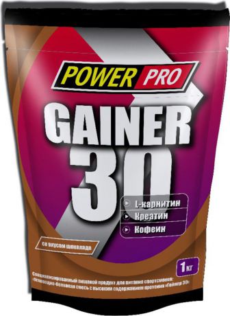 Гейнер Power Pro Гейнер 30 со вкусом шоколада, 1 кг