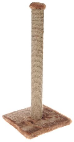 Когтеточка Пушок "Столбик", джутовая, цвет: светло-коричневый, высота 65 см