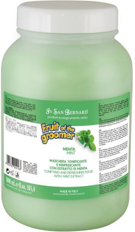 Маска для животных Iv San Bernard ISB Fruit of the Grommer Mint Восстанавливающая, для любого типа шерсти, с витамином В6, 3 л