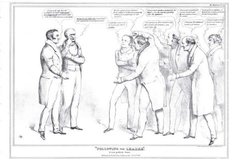 Гравюра Джон Дойл (дедушка Артура Конан Дойла). Скетч (политическая карикатура) №176. Следующий лидер. Литография. Англия, Лондон, 1832 год