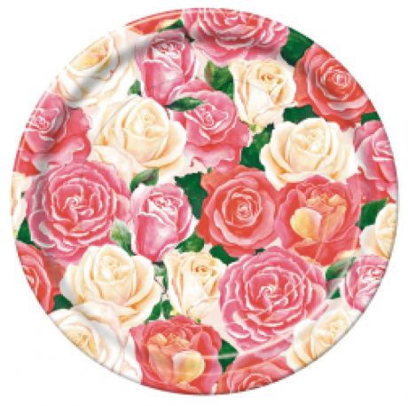 Набор одноразовой посуды Bulgaree Green Розовый букет, разноцветный